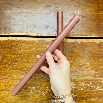 Plum 12" Straight Taper Candle Set