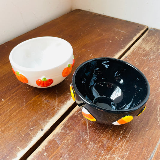 Pumpkin & Candy Corn Snack Bowl Set