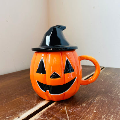 Jack-O-Lantern Lidded Mug