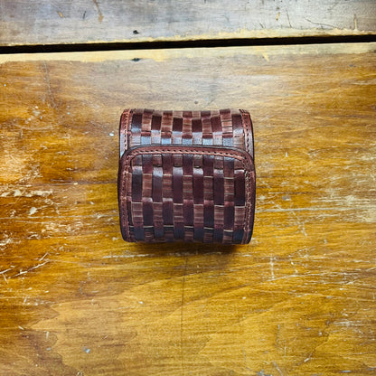 Chestnut Woven Leather Watch Case