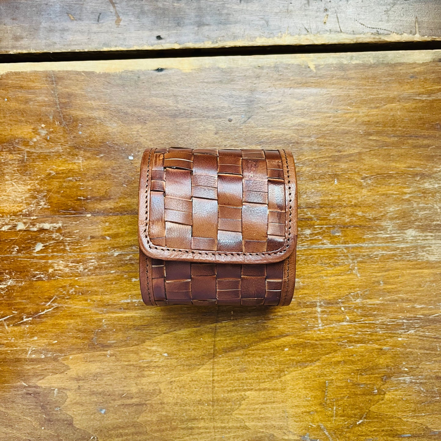 Chestnut Woven Leather Watch Case