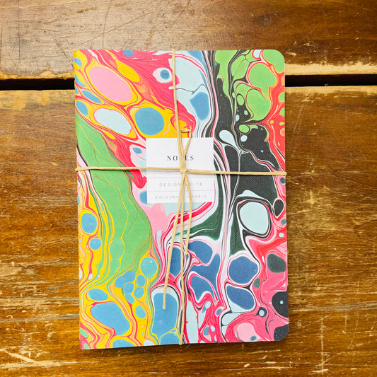 Marble Stitched Notebook Set of 3