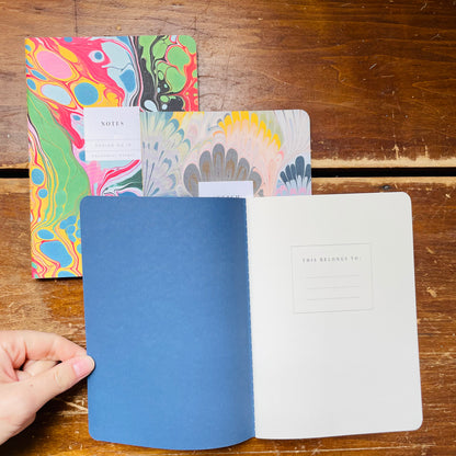 Marble Stitched Notebook Set of 3