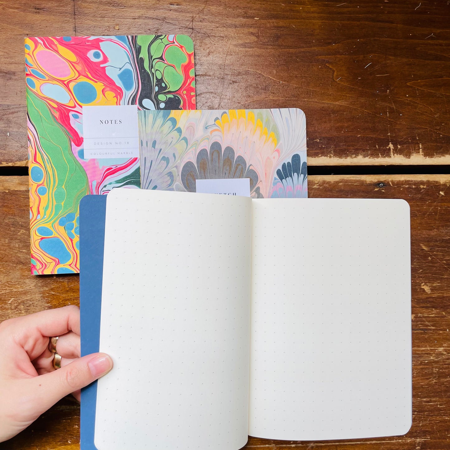 Marble Stitched Notebook Set of 3