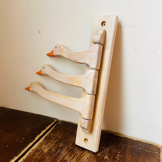 Painted Goose Head Swivel Wall Hook