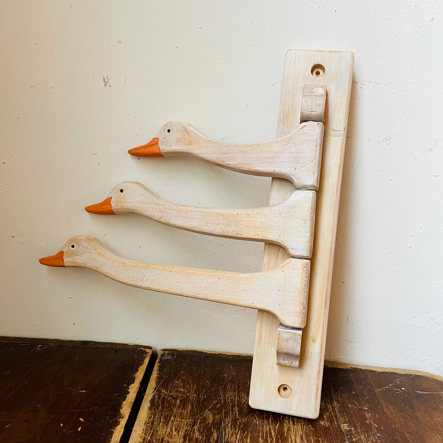 Painted Goose Head Swivel Wall Hook