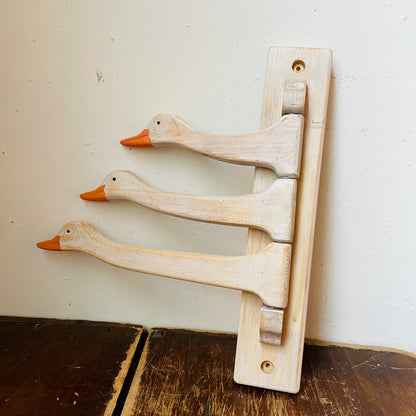 Painted Goose Head Swivel Wall Hook