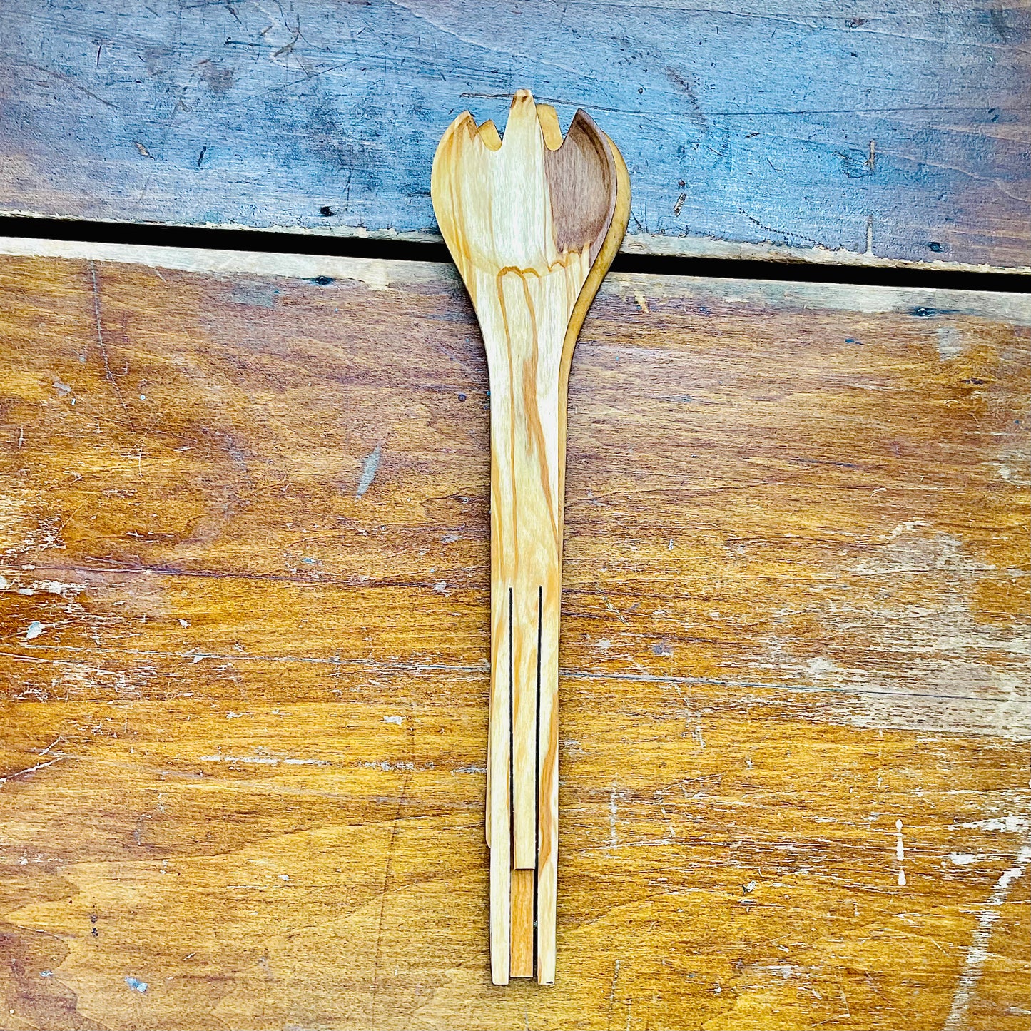 Olive Wood Flip Tongs