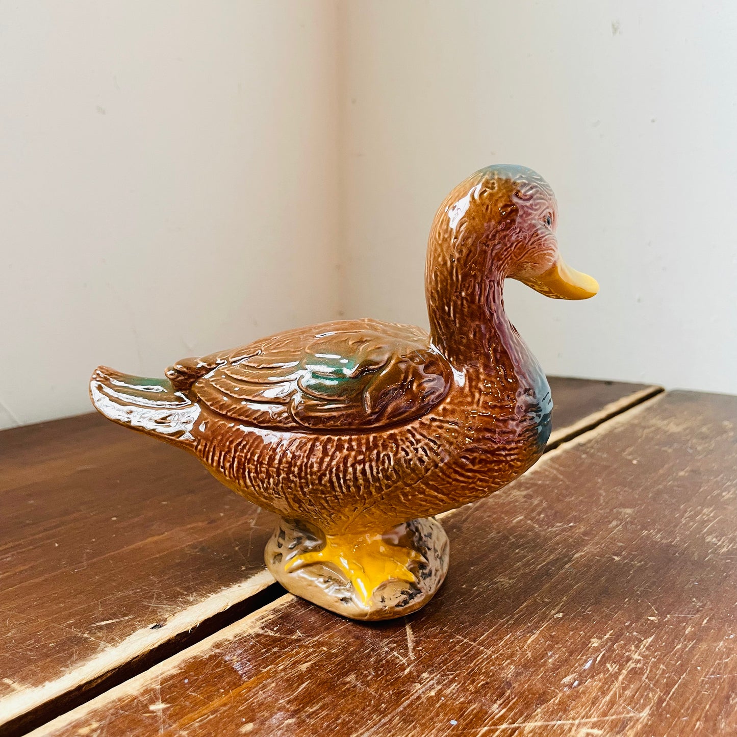 Hand-Painted Stoneware Mallard Hen