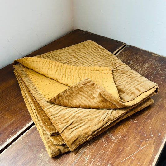 Clay Kantha & Blanket Stitch Velvet Throw
