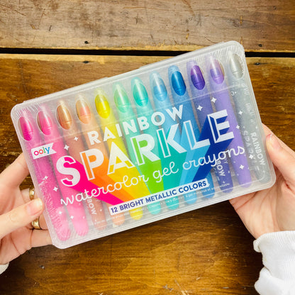 Rainbow Sparkle Metallic Gel Crayons