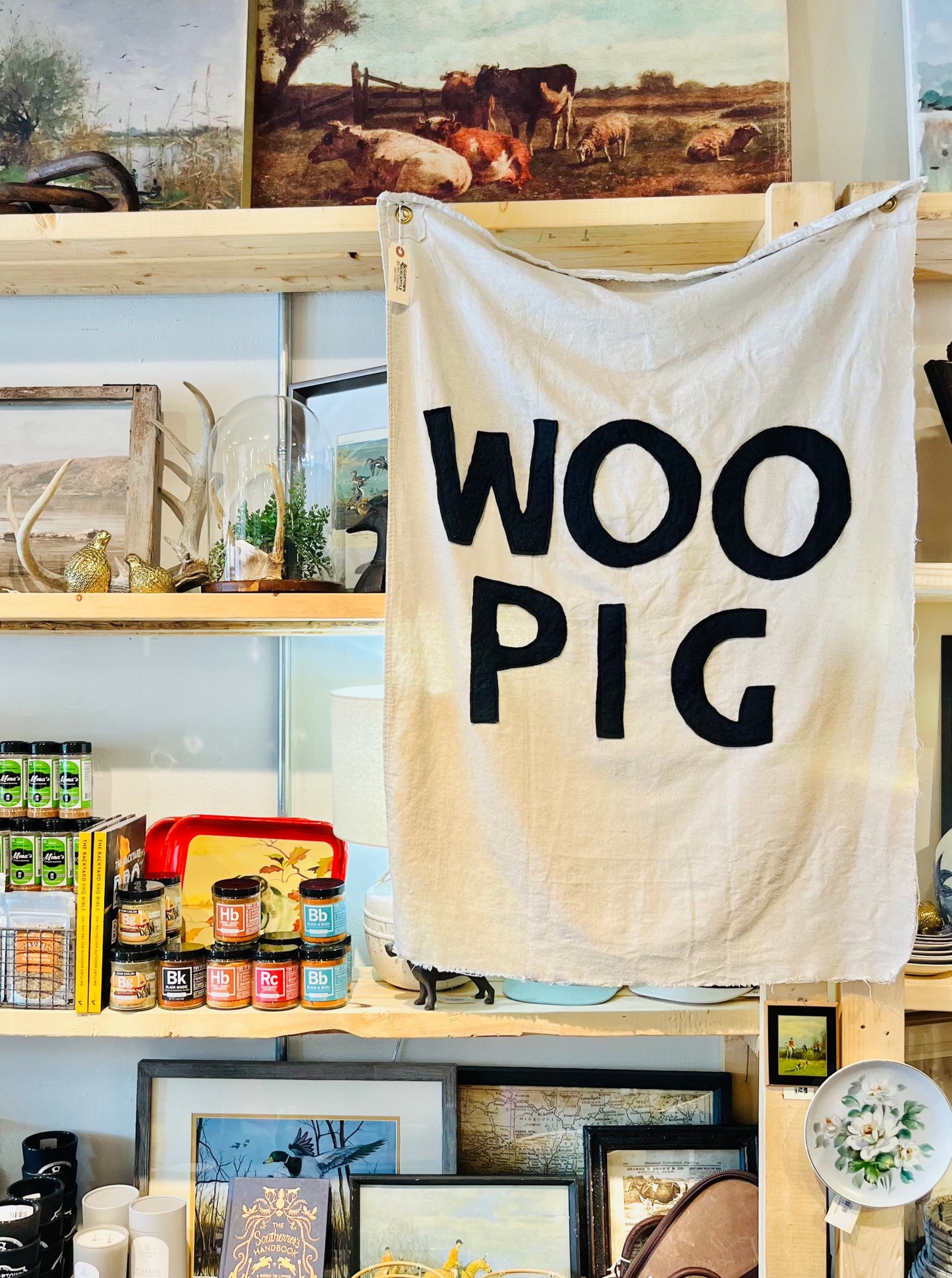 Woo Pig Wall Tapestry- Salt Air Farmhouse