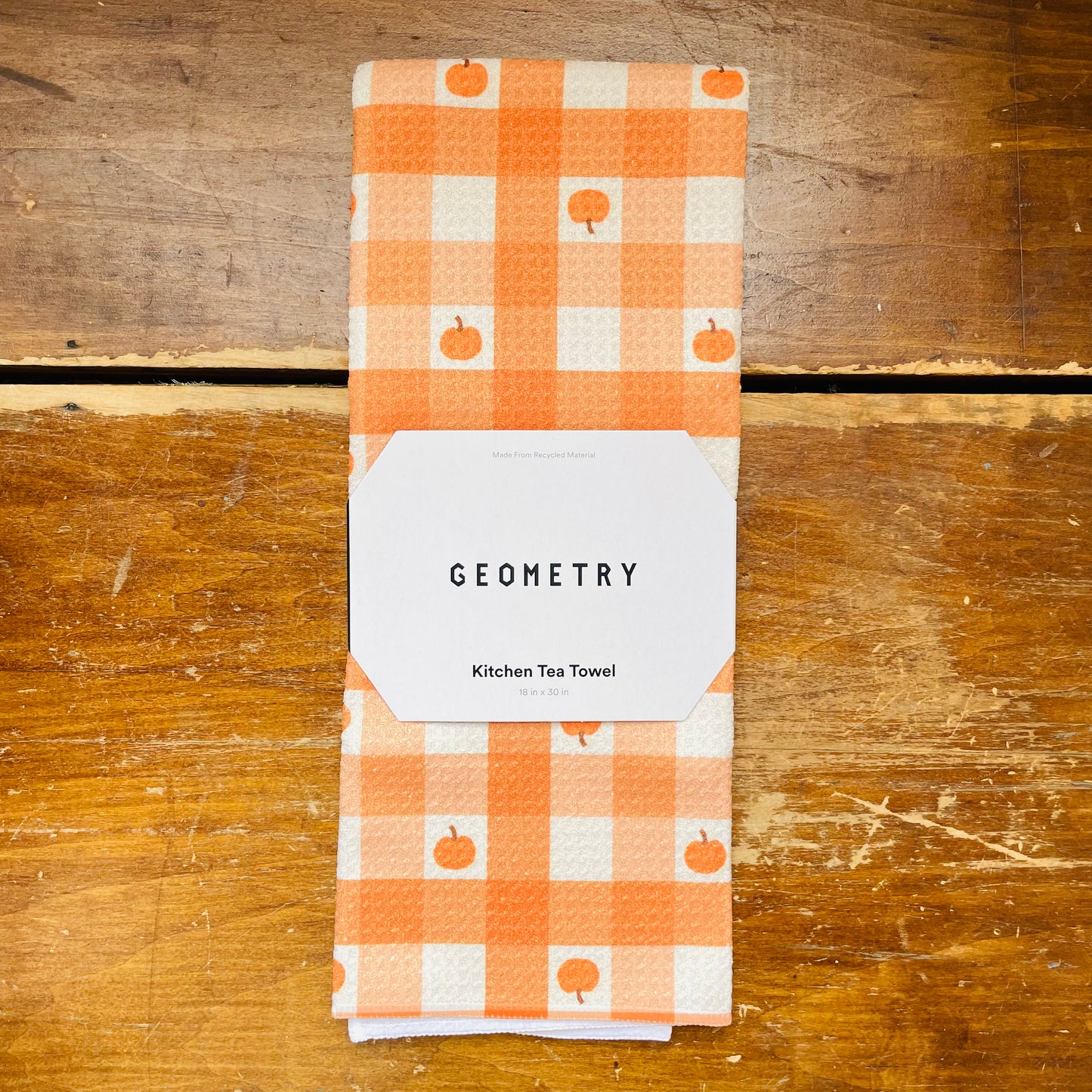 Pumpkin Check Tea Towel