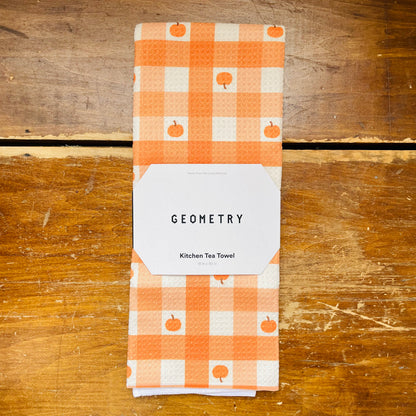 Pumpkin Check Tea Towel