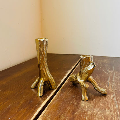 Hyde Faux De Bois Taper Candle Holders