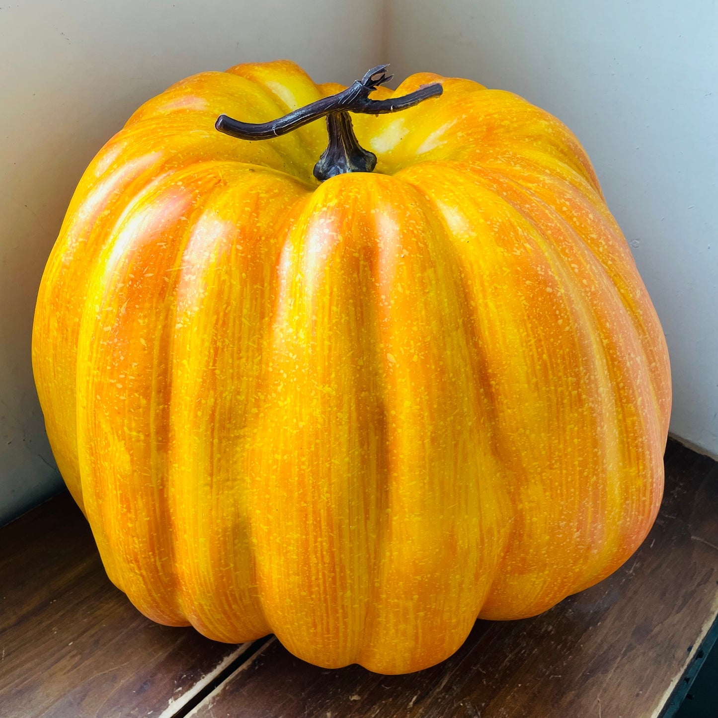 19" Orange & Yellow Speckled Pumpkin