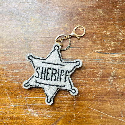 Sheriff Badge Beaded Bag Charm