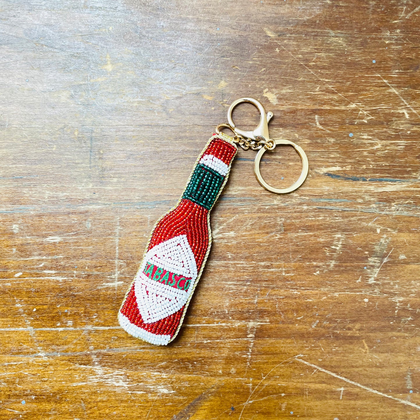 Tabasco Beaded Bag Charm