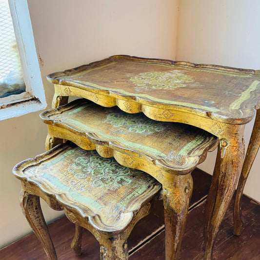 Italian Florentine Nesting Tables- Vintage