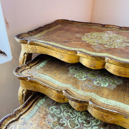 Italian Florentine Nesting Tables- Vintage