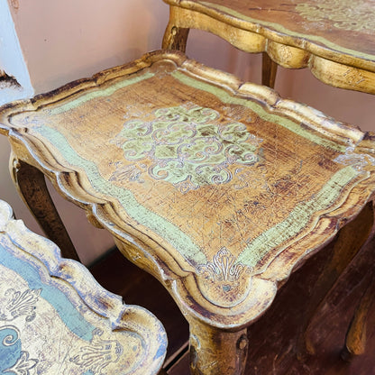 Italian Florentine Nesting Tables- Vintage