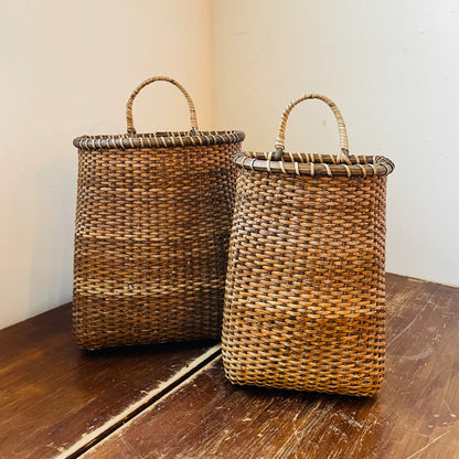 Set of Two Rattan Door Baskets