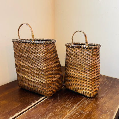 Set of Two Rattan Door Baskets