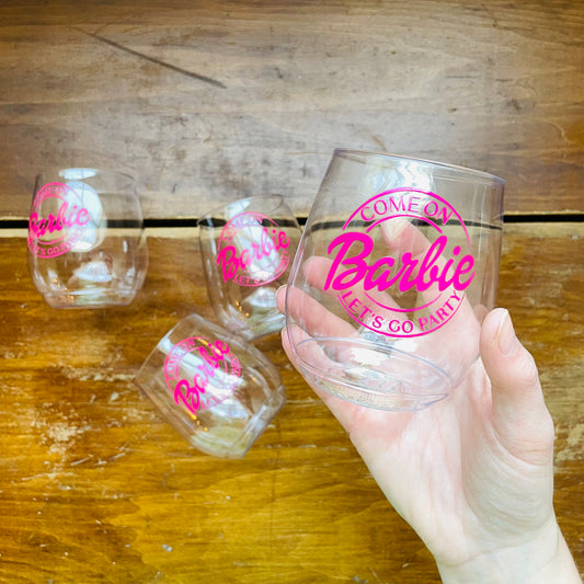 Come on Barbie 14oz Stemless Wine Tossware
