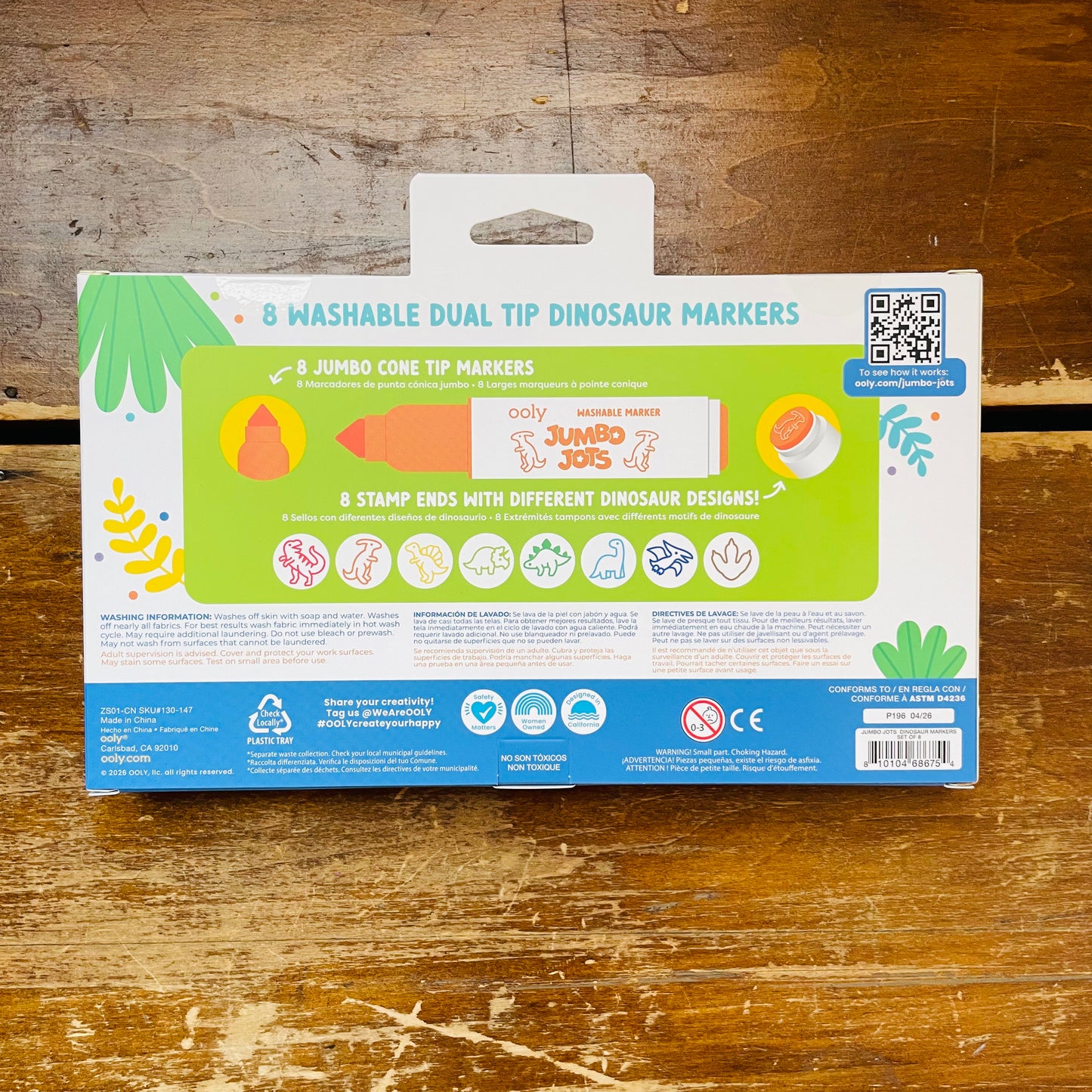 Jumbo Jots Dual Tip Dinosaur Stamp Markers