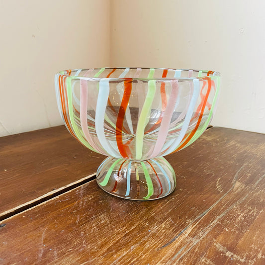 Hand-painted Glass Footed Bowl