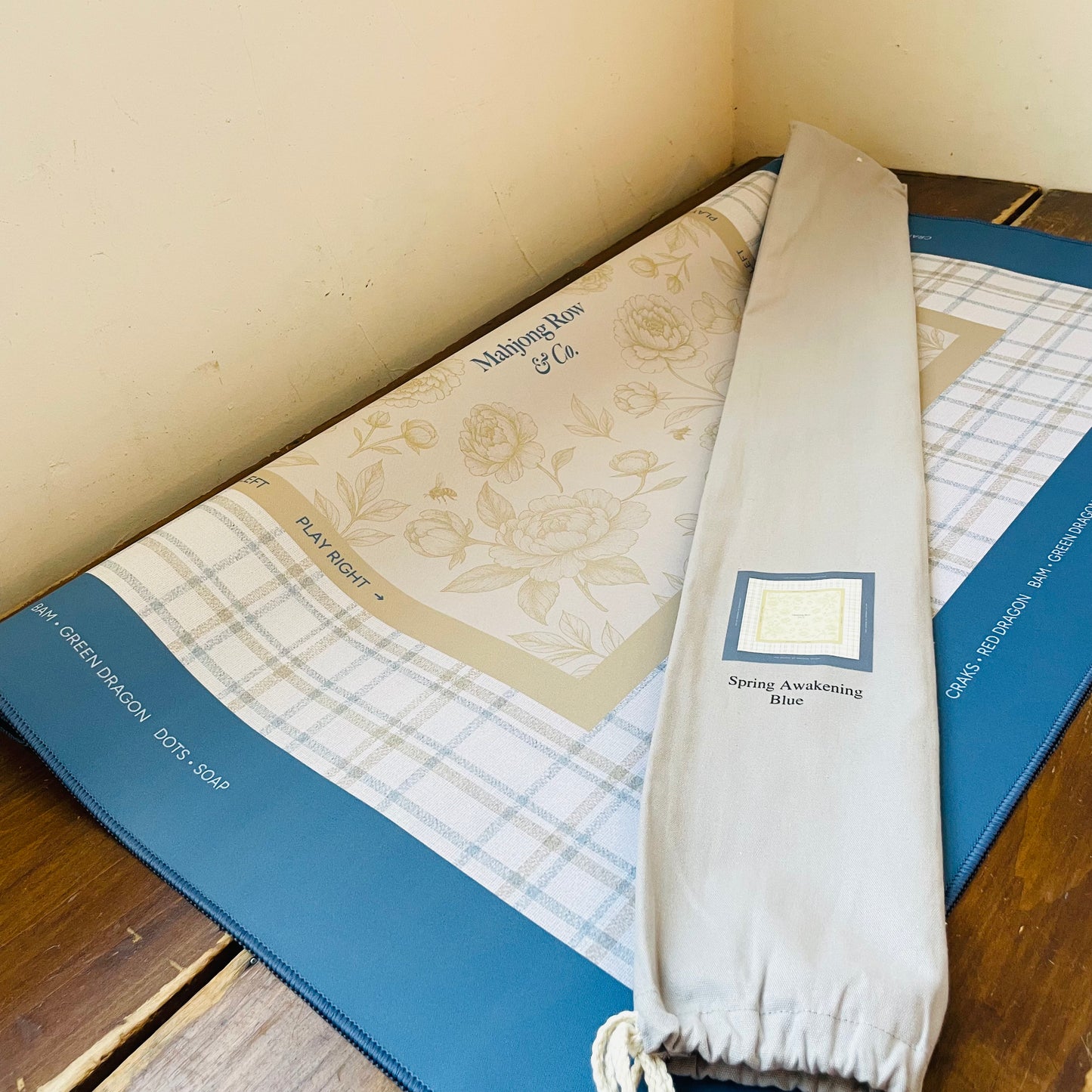 Spring Awakening Porcelain Blue Mahjong Mat