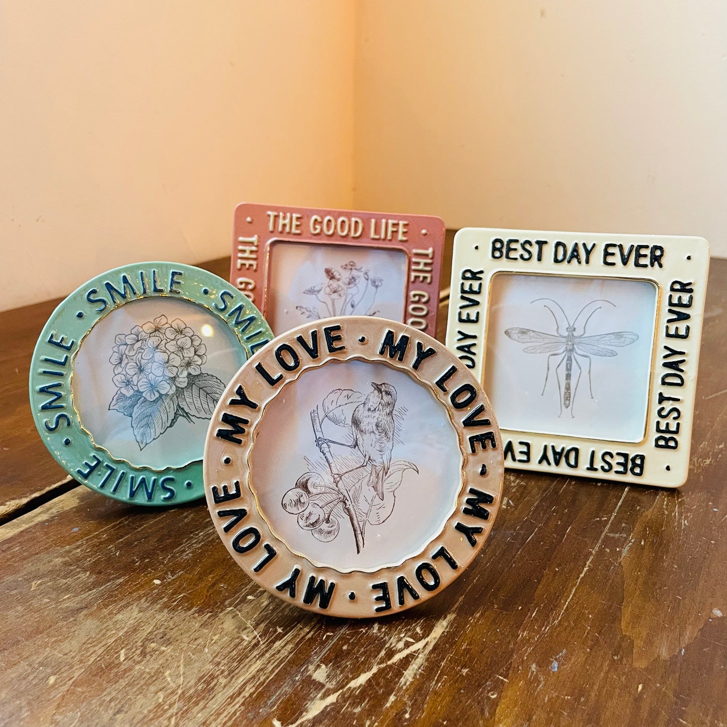 Colorful Embossed Saying Photo Frame