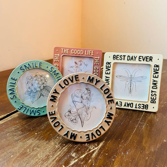 Colorful Embossed Saying Photo Frame