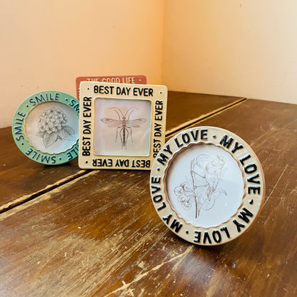 Colorful Embossed Saying Photo Frame