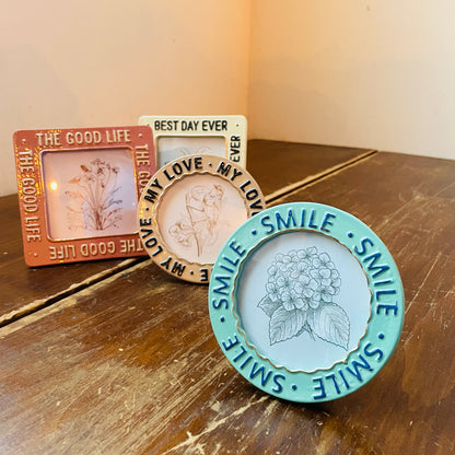 Colorful Embossed Saying Photo Frame