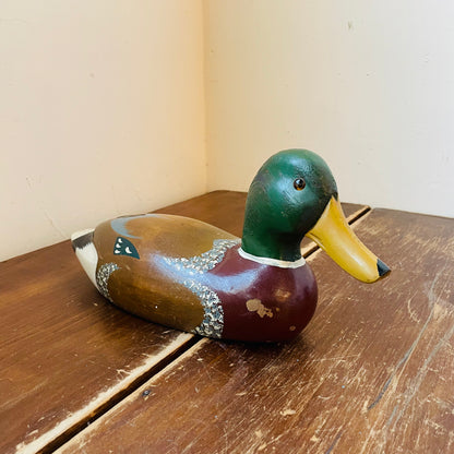Mallard Drake Wooden & Hand-Painted Decoy- Vintage