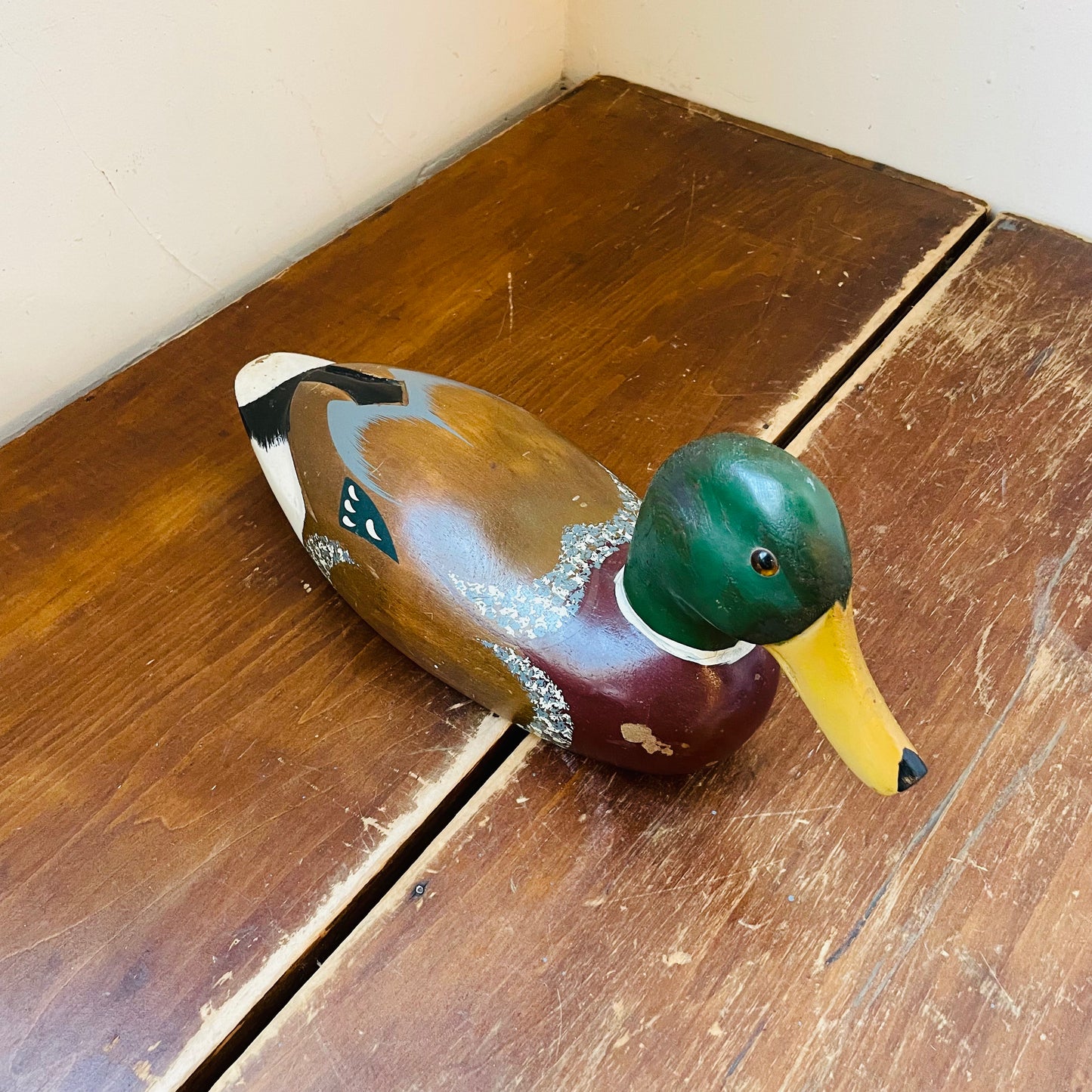 Mallard Drake Wooden & Hand-Painted Decoy- Vintage