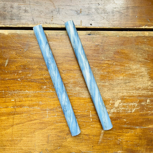 Blue Marble Taper Candles