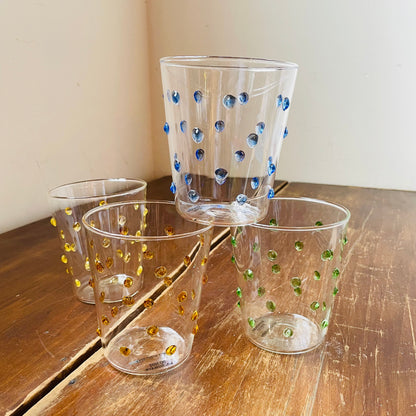 Raised Colorful Dotted Drinking Glasses- Set of 4