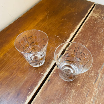 Atomic Fish Roly-Poly Rocks Glasses- Vintage