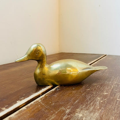 Solid Brass Duck Figurine- Vintage