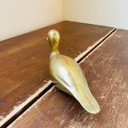 Solid Brass Duck Figurine- Vintage