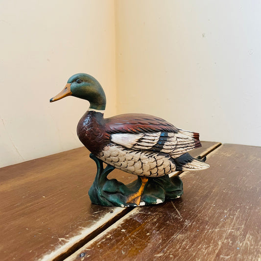 Hand-painted & Signed Ceramic Mallard Duck- Vintage