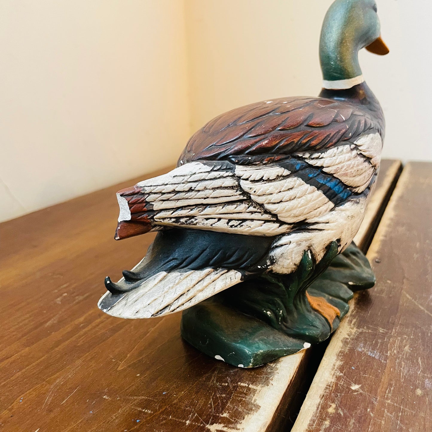 Hand-painted & Signed Ceramic Mallard Duck- Vintage