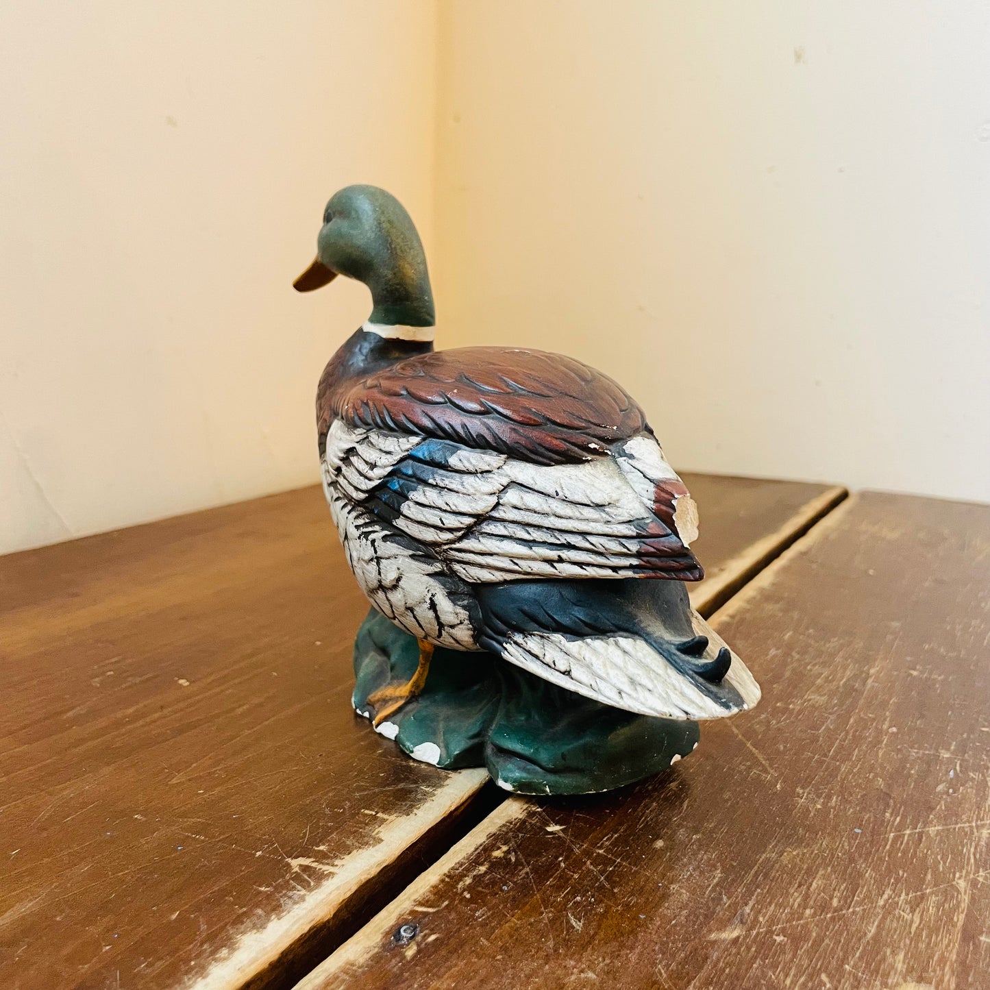 Hand-painted & Signed Ceramic Mallard Duck- Vintage