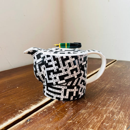 Crossword Puzzle Tea Pot- Vintage