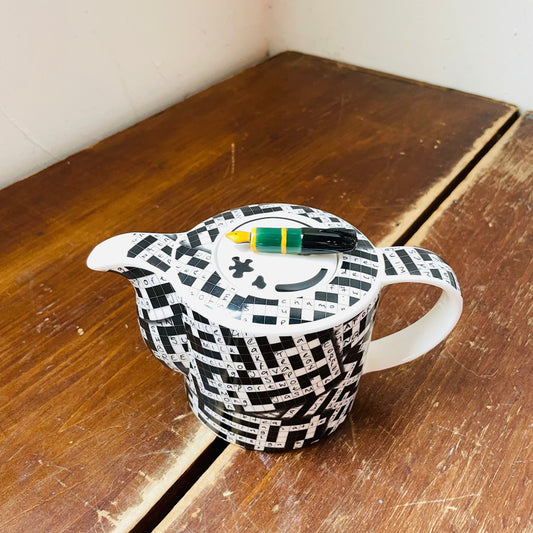 Crossword Puzzle Tea Pot- Vintage