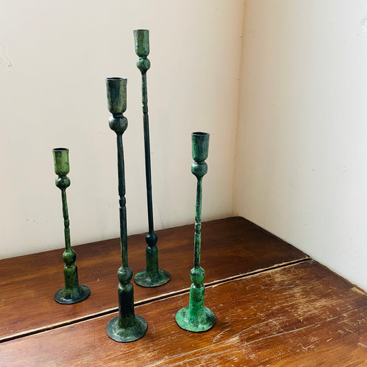 Forged Iron Candle Holders- Set of 4