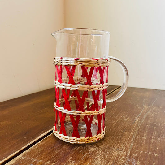 Glass Pitcher with Woven Sleeve