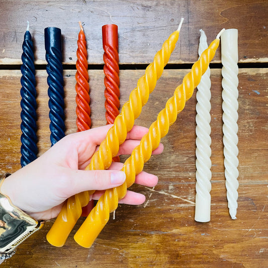 Goldenrod Set of Twist Taper Candles